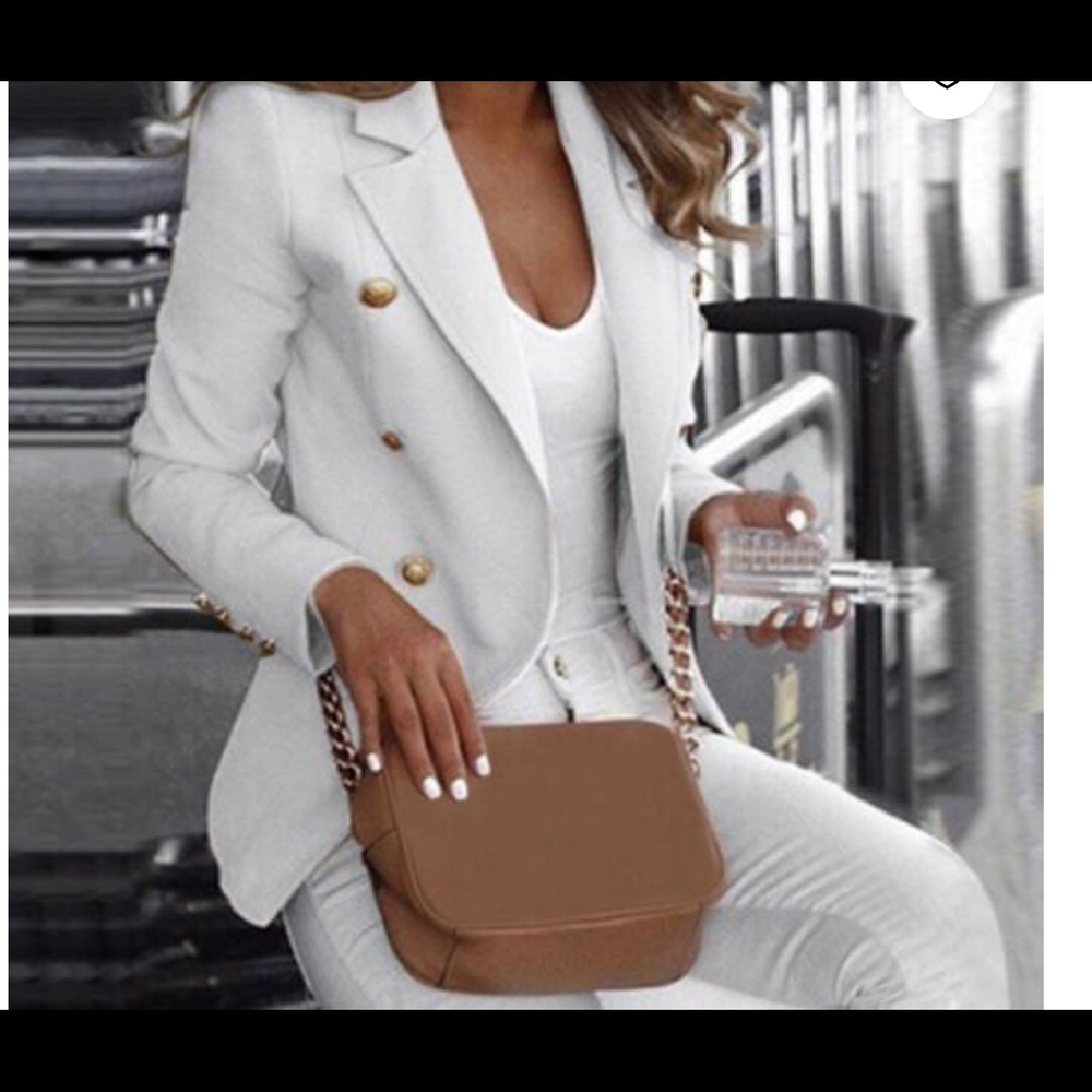 Womens white gold bottom new blazer